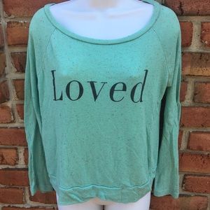 LOVED lightweight shirt Speckled Green size S/M